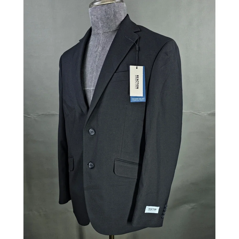Kenneth Cole Reaction Sport Coat Mens 38S Black Techni-Cole Blazer Suit Jacket‎
